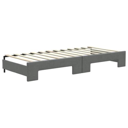 Daybed med udtræk og madras 80x200 cm stof mørkegrå