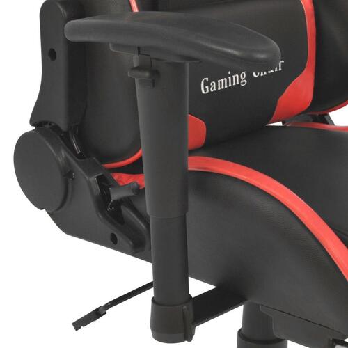 Gamerstol med lænefunktion og fodstøtte rød