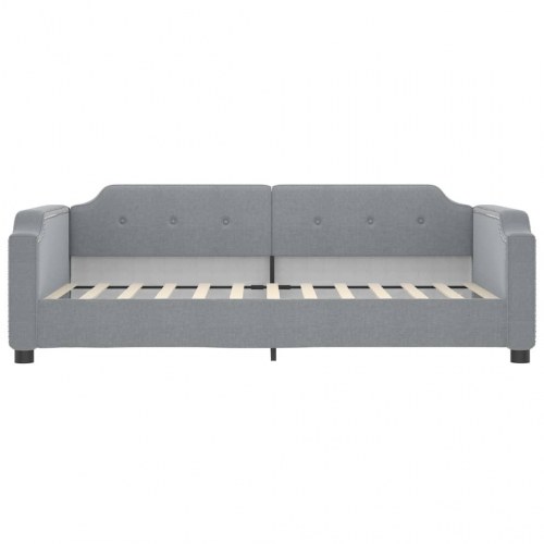 Daybed med udtræk 90x200 cm - stof, lysegrå