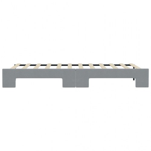 Daybed med udtræk 90x200 cm - stof, lysegrå