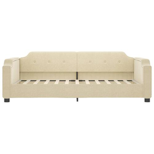 Daybed med udtræk 100x200 cm stof cremefarvet