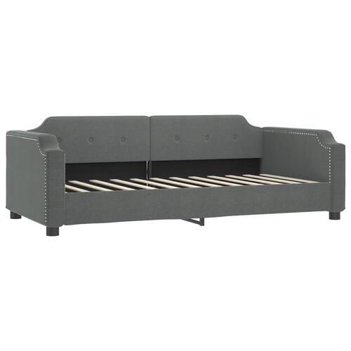 Daybed med udtræk og madras 100x200 cm stof mørkegrå