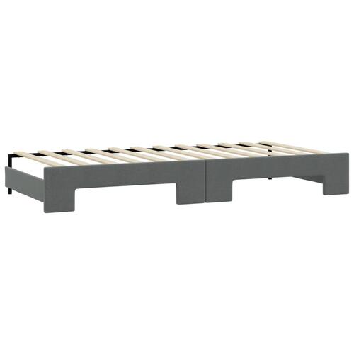 Daybed med udtræk og madras 100x200 cm stof mørkegrå