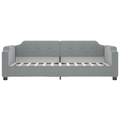 Daybed med udtræk 80×200 cm - stof, lysegrå
