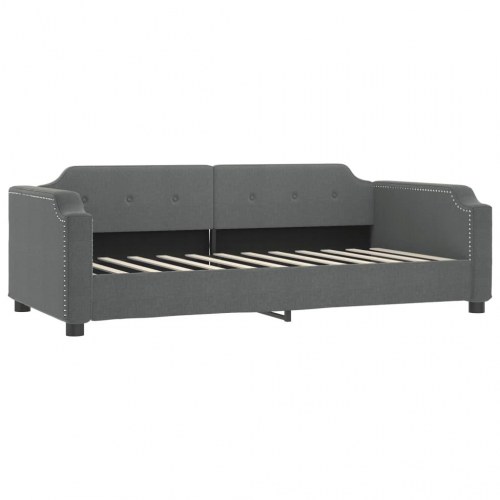 Daybed med udtræk 100×200 cm - stof, mørkegrå