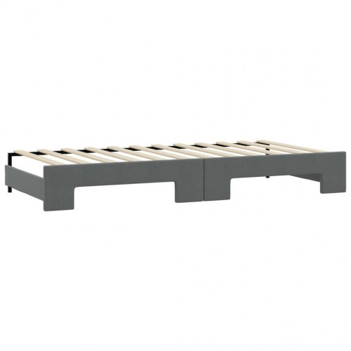 Daybed med udtræk 100×200 cm - stof, mørkegrå