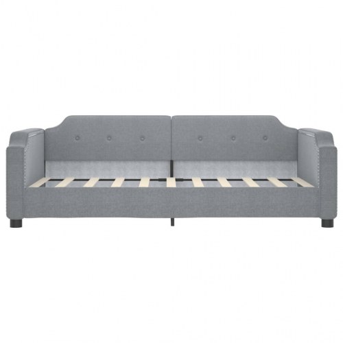 Daybed med udtræk 90×190 cm - stof, lysegrå
