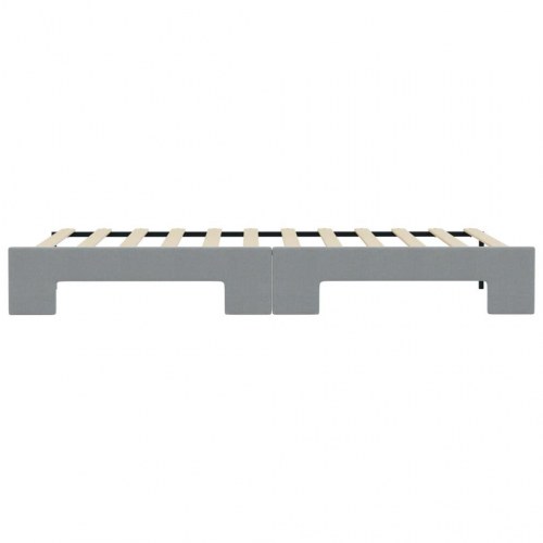 Daybed med udtræk 90×190 cm - stof, lysegrå