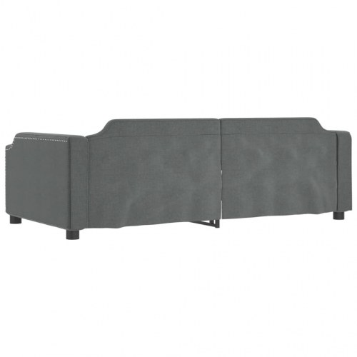 Daybed med udtræk 80×200 cm - stof, mørkegrå