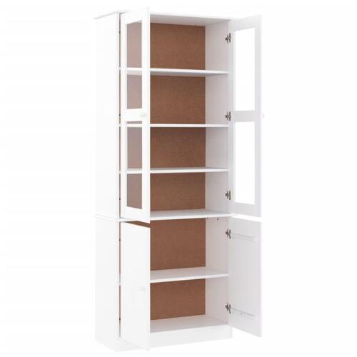 Vitrineskab ALTA 77x35x186,5 massivt fyrretræ hvid