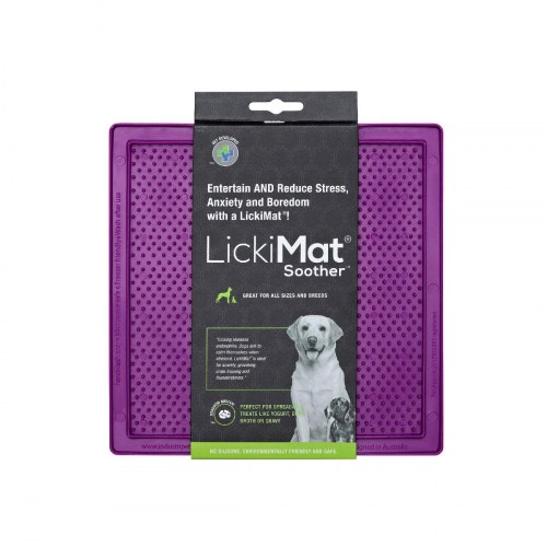Lickimat Hund Feeder - Lilla TPR slikkemåtte