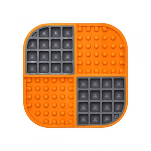 Lickimat Slomo hundefoder-måtte - Orange, polypropylen/TPR