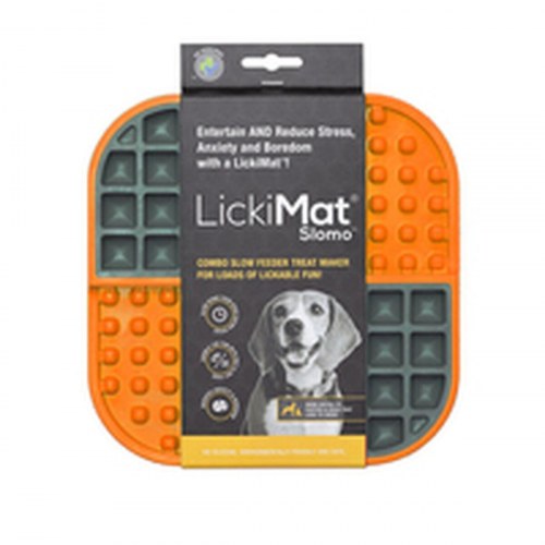 Lickimat Slomo hundefoder-måtte - Orange, polypropylen/TPR