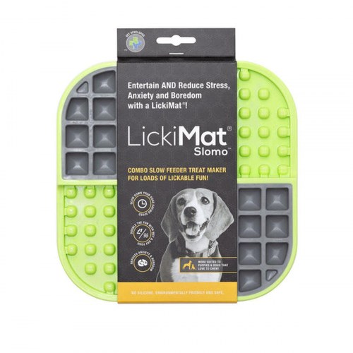 Lickimat Slomo hundefoder-måtte - grøn, polypropylen/TPR