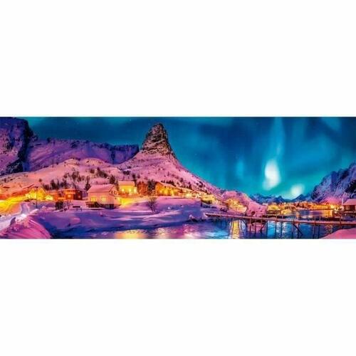 Puslespil Clementoni Panorama: Colourful night over Lofoten Island 1000 Dele