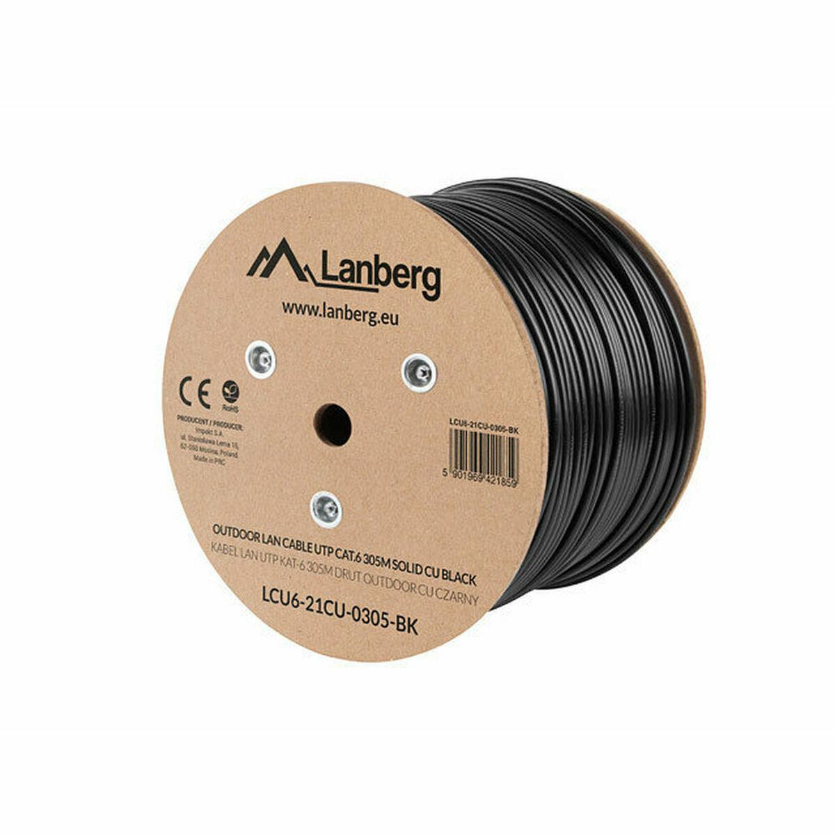 UTP kategori 6 stift netværkskabel Lanberg LCU6-21CU-0305-BK 305 m Sort