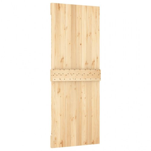 Skydedør med monteringssæt 80x210 cm massivt fyrretræ