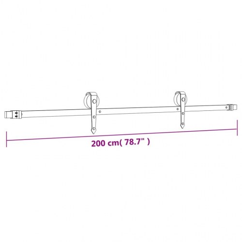 Skydedør med monteringssæt 80x210 cm massivt fyrretræ