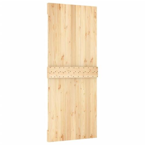Skydedør med monteringssæt 100x210 cm massivt fyrretræ