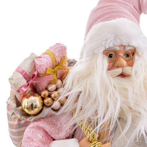 Julemand figur i pink - juledekoration 45 cm