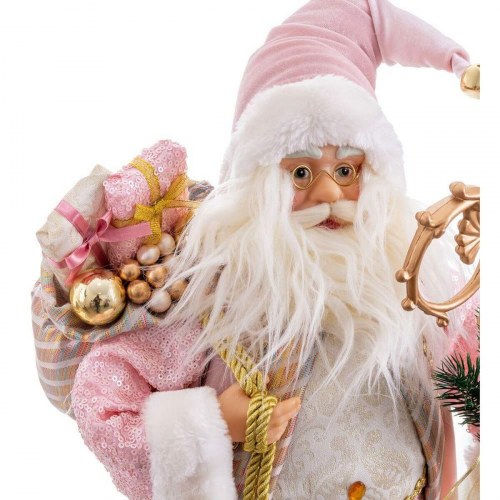 Julemand figur i pink - juledekoration 45 cm
