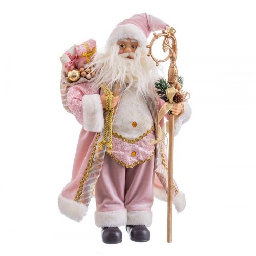 Julemand figur i pink - juledekoration 45 cm