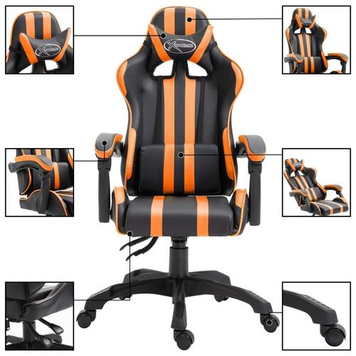 Gamingstol kunstlæder orange