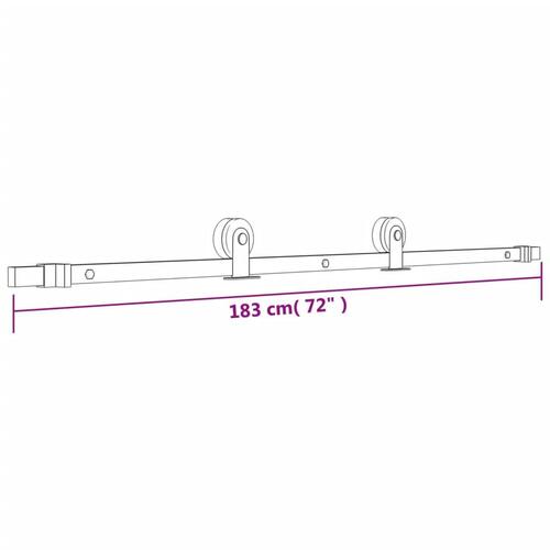 Skydedør med monteringssæt 80x210 cm massivt fyrretræ