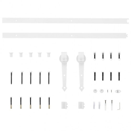 Skydedør med monteringssæt 70x210 cm massivt fyrretræ