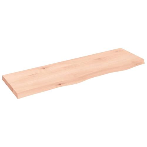 Bordplade til badeværelse 100x30x(2-4)cm massivt træ ubehandlet