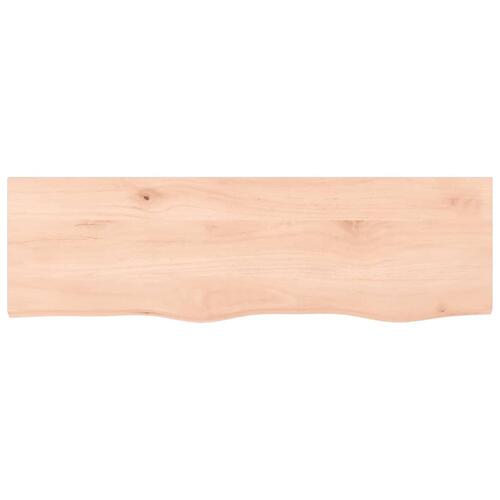 Bordplade til badeværelse 100x30x(2-4)cm massivt træ ubehandlet