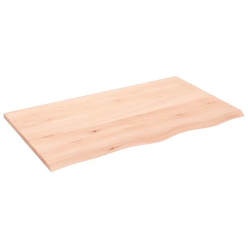 Bordplade til badeværelse 100x60x2 cm massivt træ ubehandlet