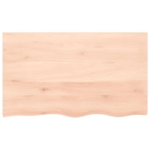 Bordplade til badeværelse 100x60x(2-6)cm massivt træ ubehandlet