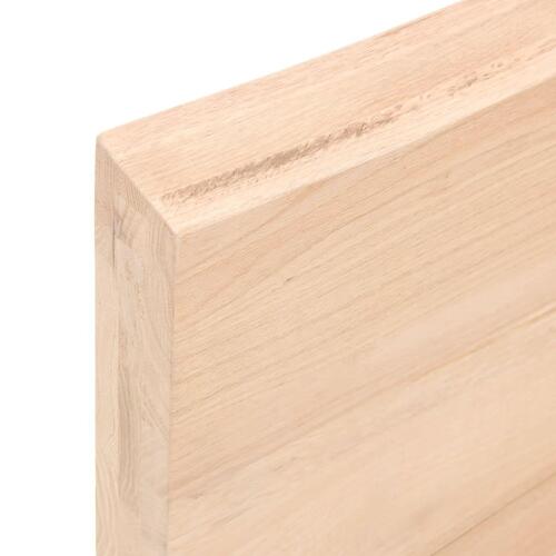 Bordplade til badeværelse 100x60x(2-6)cm massivt træ ubehandlet