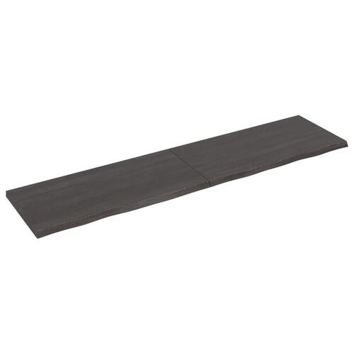 Bordplade til badeværelse 200x50x(2-4) cm massivt træ mørkebrun