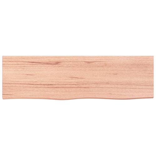Bordplade til badeværelse 100x30x(2-4) cm massivt træ lysebrun