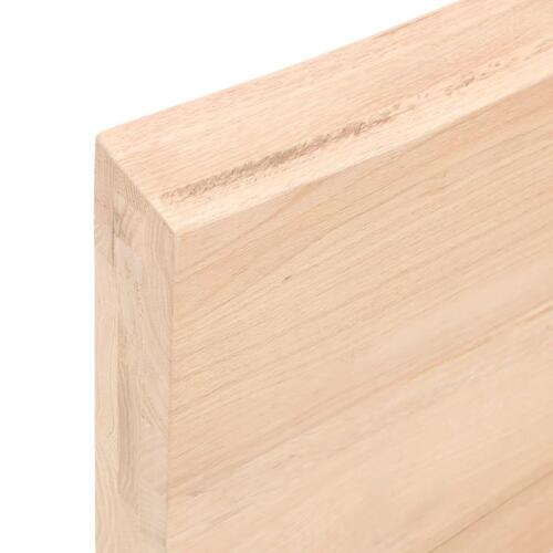 Bordplade til badeværelse 200x60x(2-6)cm massivt træ ubehandlet