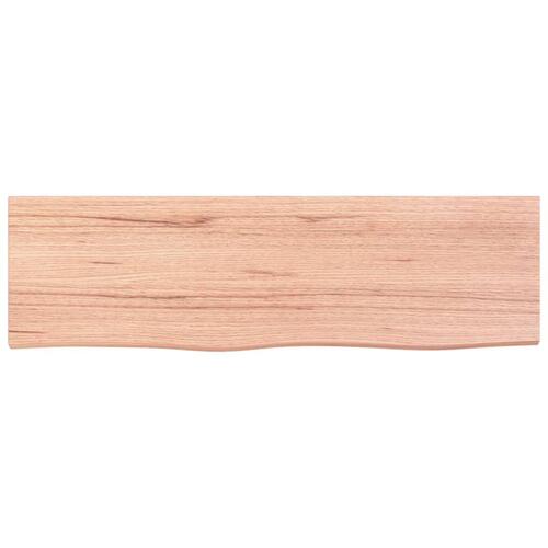 Bordplade til badeværelse 100x30x(2-6) cm massivt træ lysebrun