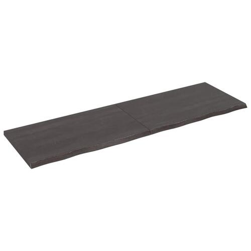 Bordplade til badeværelse 200x60x(2-4) cm massivt træ mørkebrun