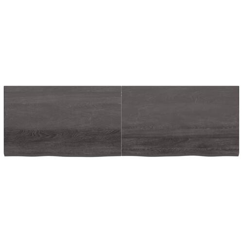 Bordplade til badeværelse 200x60x(2-4) cm massivt træ mørkebrun