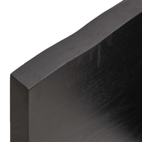 Bordplade til badeværelse 200x60x(2-4) cm massivt træ mørkebrun