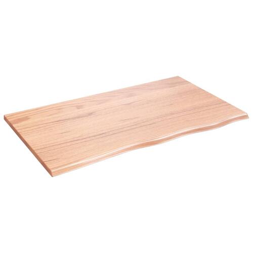 Bordplade til badeværelse 100x60x2 cm massivt træ lysebrun