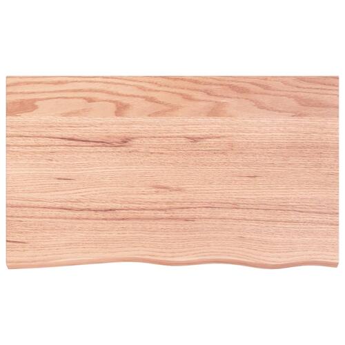 Bordplade til badeværelse 100x60x2 cm massivt træ lysebrun