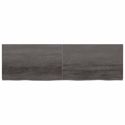 Bordplade til badeværelse 200x60x(2-6) cm massivt træ mørkebrun
