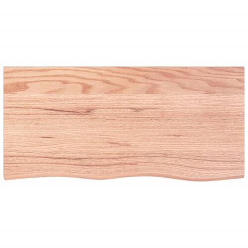 Bordplade til badeværelse 100x50x(2-4) cm massivt træ lysebrun