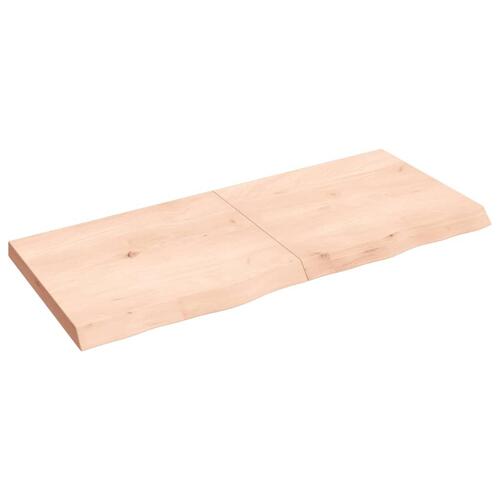 Bordplade til badeværelse 140x60x(2-6)cm massivt træ ubehandlet