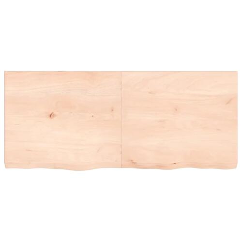 Bordplade til badeværelse 140x60x(2-6)cm massivt træ ubehandlet