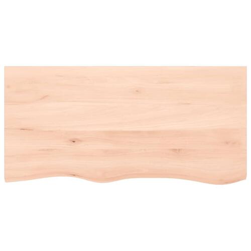 Bordplade 100x50x2 cm ubehandlet massivt egetræ