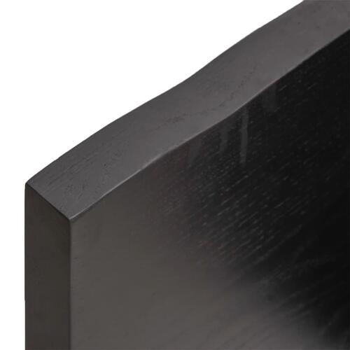 Bordplade til badeværelse 180x60x(2-4) cm massivt træ mørkebrun