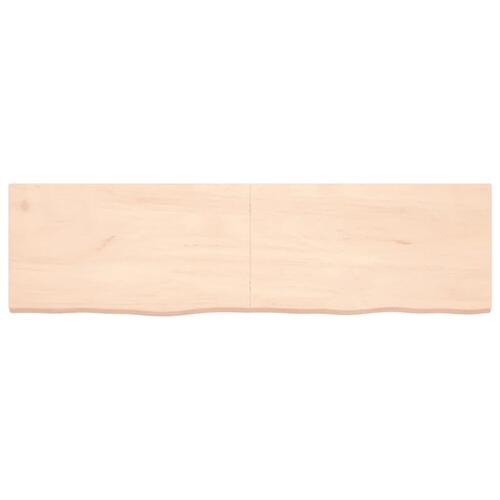 Bordplade til badeværelse 180x50x(2-4)cm massivt træ ubehandlet